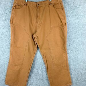 Bear River Carpenter Pants Mens 46 Brown Double Knee Workwear Outdoor Camp 44x30